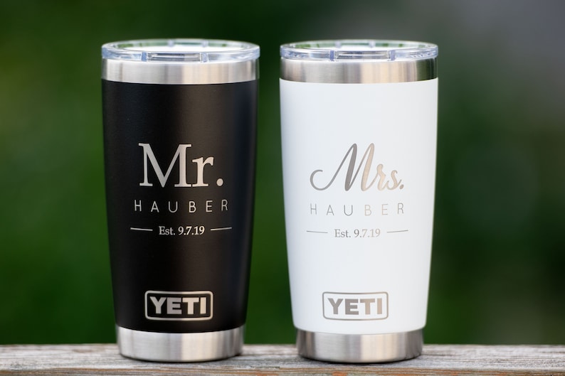 Mr & Mrs Yeti Tumbler Custom Yeti Tumbler Set of 2 Etsy
