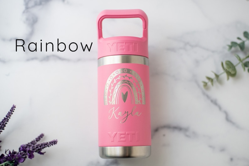 Personalized YETI Kids Water Bottle 12oz - Laser Engraved Rambler Jr - Etsy