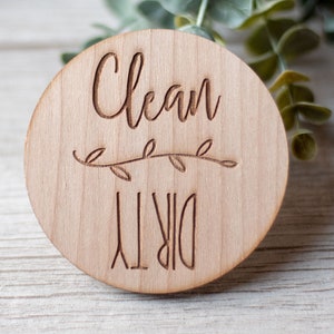 Clean and Dirty wooden dishwasher magnet | Clean and Dirty