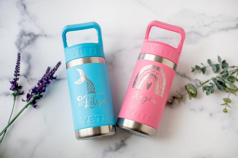 Personalized YETI Kids Water Bottle 12oz - Laser Engraved Rambler Jr - Etsy