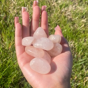 Tumbled rose quartz crystals stones