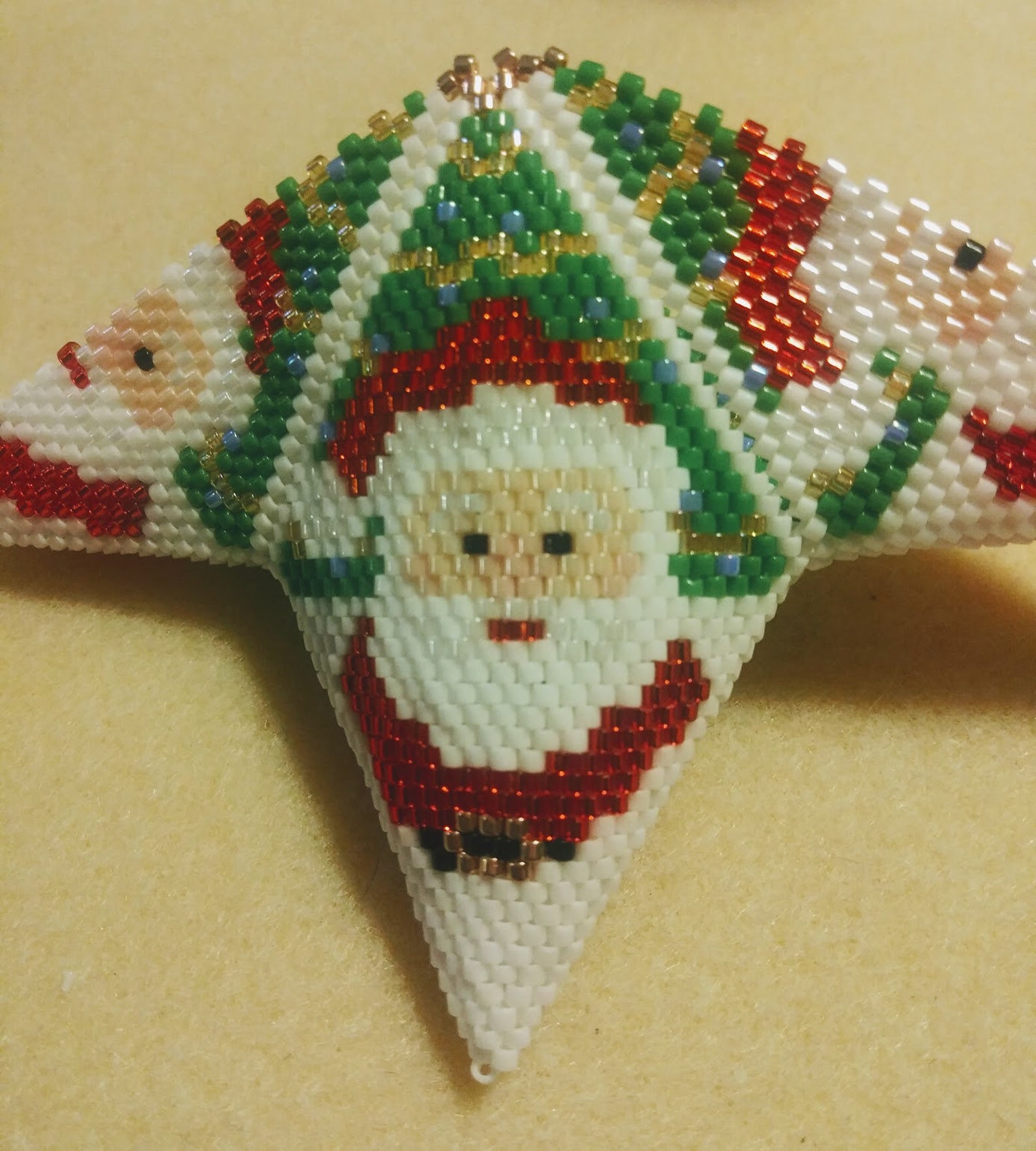 3D Peyote Star santa Pattern 25 Rows | Etsy