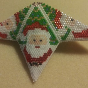 3D Peyote Star &quot;Santa&quot; Pattern 25 Rows