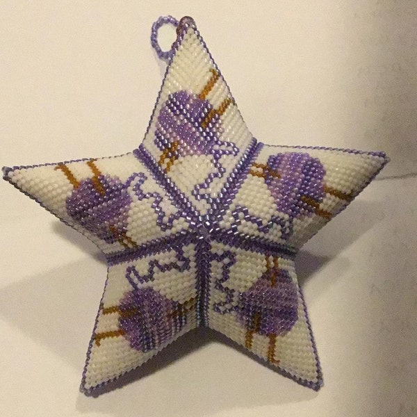 3D Peyote Star "Knitting" 22 Rows Pattern