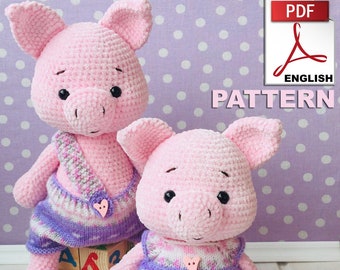 New Stuffed Animal Pattern 8/" Tall PIG