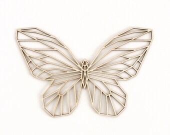 PAPILLON grande 54cm x 37cm, géométrique décoration vivant animal moderne minimaliste bois laser