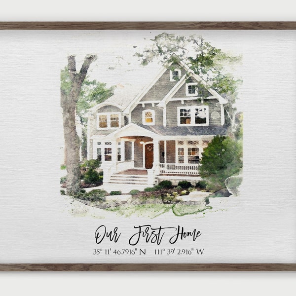 Realtor Closing Gift,  Personalized Housewarming Gift,  First Home Gift,  Home Portrait, Custom Watercolor House Portrait,