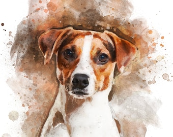Personalized Watercolor Pet Portrait – Dog Memorial Art (Digital or Physical Print)