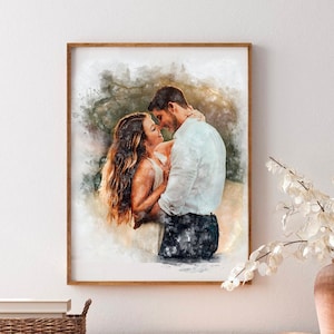 Watercolor Portrait from Photo,Custom Family Portrait, Custom Couple Portrait Watercolor, Custom Gift, Digital and Printable Files