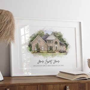 Home portrait, House Painting, House Warming Gift, Personalized Housewarming Gift for New Home Owner, Watercolor Home, Realtor gift