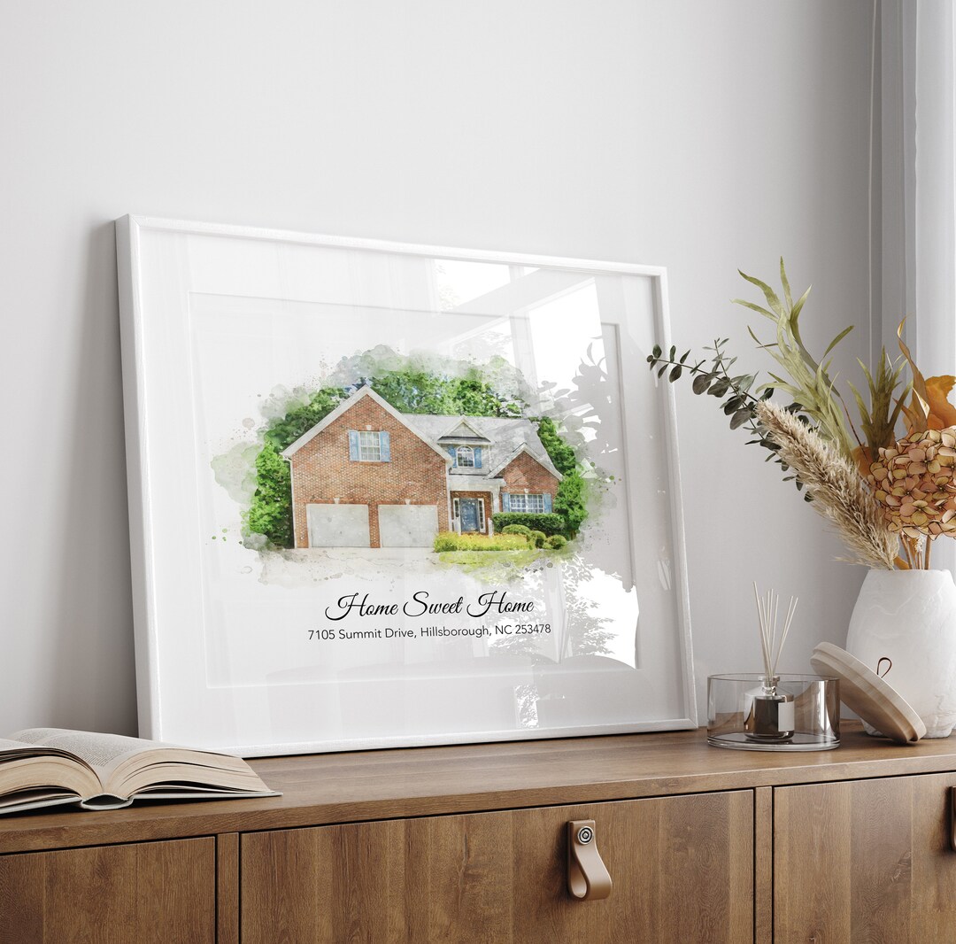 Custom Watercolor House Portrait, Personalized Home Art - Etsy