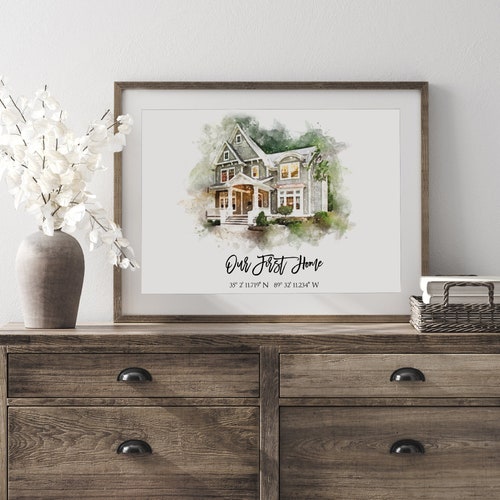 House Portrait Watercolor Realtor Closing Gift Housewarming Etsy