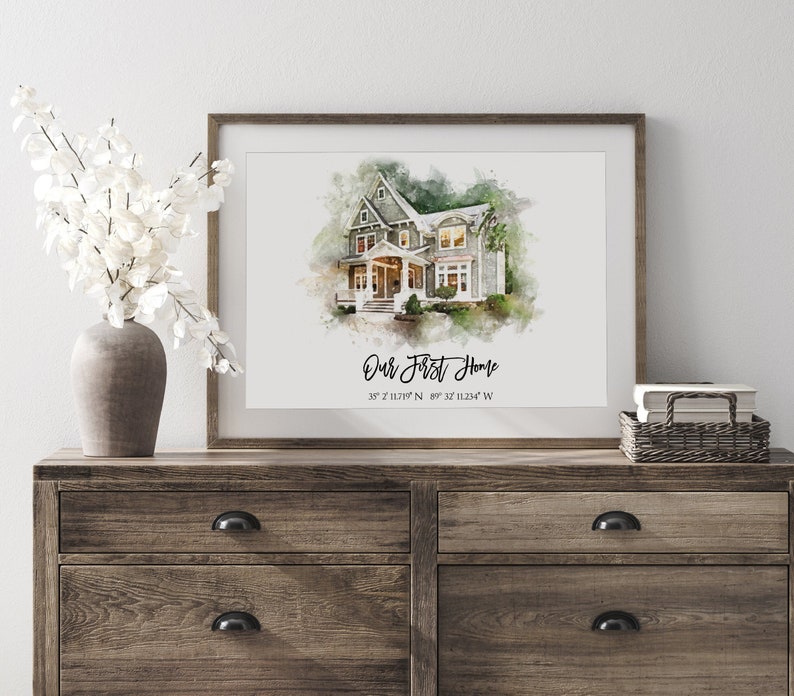 Custom Watercolor House Portrait, Realtor Closing Gift, Personalized Housewarming Gift, First Home Gift Home Portrait 