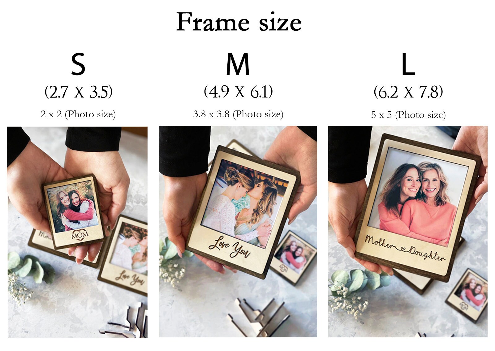 Mini personalized photo frame for table Sentimental gift for Etsy