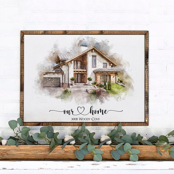 Custom Watercolor House Portrait, Realtor Closing Gift, Personalized Housewarming Gift, First Home Gift Home Portrait