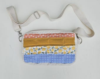 Handmade Quilted Crossbody Bag, Patchwork Bum Bag