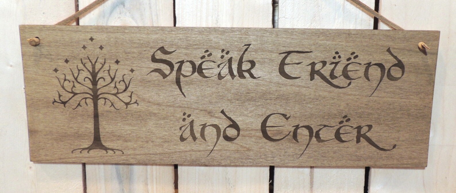 SPEAK FRIEND and Enter Lord of the Rings Laser Engraved Wood Etsy