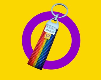 Intersex keyring, pride, LGBTQIA keychain