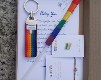 Genderqueer Pride Gift Box, LGBTQ+ Gift Box, Letter Box Gift, Pride Month Gift, Pride Gift for Daughter Son, Gender Queer Gifts, Pride Party