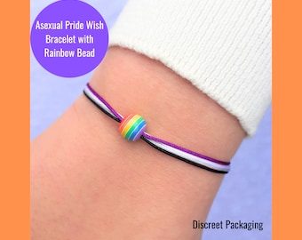 Asexual Bracelet, Asexual Flag, Asexual Pride Bracelet, Demisexual Bracelet, Ace Pride Bracelet, LGBTQIA+ Gift, Ace Bracelet, Pride Bracelet