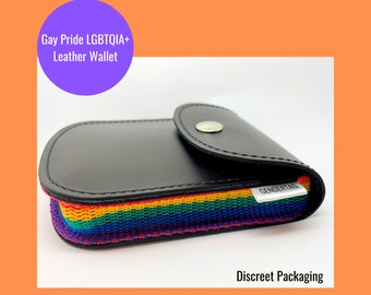 Gay Pride Gift, LGBTQIA+ Wallet, Rainbow Coin Pouch/Purse, LGBTQIA Gift, Birthday, Anniversary Gift for Husband, Queer Wallet, Pride Wallet