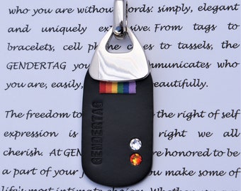 Leather gay pendant, gay pride jewellery