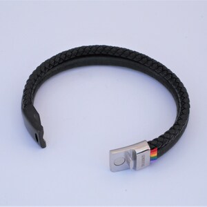 Gay pride bracelet, coming out gift, leather cord bracelet image 3