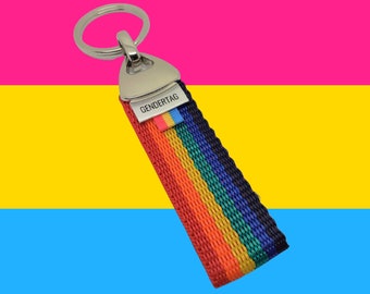 Pansexual keyring, pansexual flag, LGBTQ