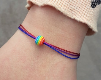 Bisexual Bracelet, Ankle Bracelet, Bi Pride Bracelet, Pride Month Gift, Pride Decor, Pride Jewelry, Bi Flag, LGBT Gifts, Festival Wristbands