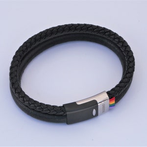 Gay pride bracelet, coming out gift, leather cord bracelet image 2