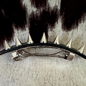 edgy goth punk emo biker spiked French barrette 3 inch