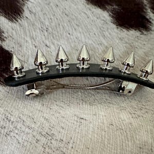 edgy goth punk emo biker spiked French barrette 3 inch