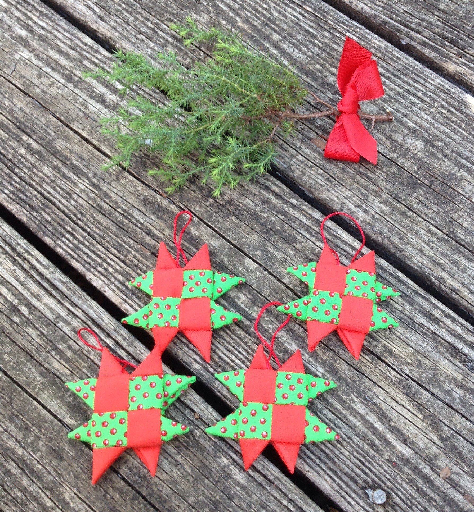 Fabric origami star ornament Swedish star ornament Etsy