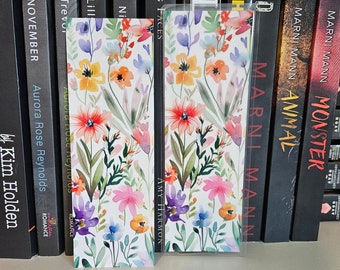 Watercolor Floral Bookmark, Reading Gift for Her, Laminated Bookmark, Page Keeper, Page Marker, Reader Accessories, Bookish Merch