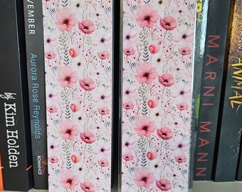 Pink Floral Bookmark, Reading Gift for Her, Laminated Bookmark, Page Keeper, Page Marker, Reader Accessories, Bookish Merch, Bibliophile