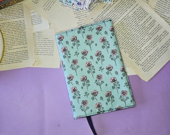 Floral Dust Jacket, Book Nerd Gift, Floral Book Sleeve, Bookish Merch, Reading Gift for Her, Fabric Dust Cover, Reader Accessories