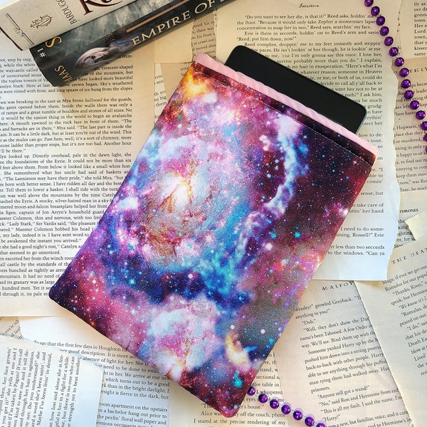 Galaxy Book Sleeve, Book Lover Gift, Night Court, Paperback Protector, Bookish Gift, Reading Gift for Her, Book Jacket, Padded Book Sleeve