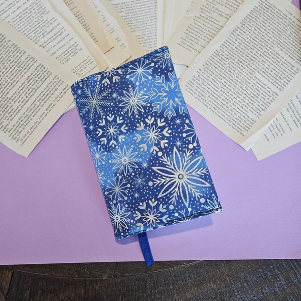 Winter Dust Jacket, Book Nerd Gift, Book Jacket, Bookish Merch, Reading Gift for Her, Book Cover, Fabric Dust Cover, Bibliophile Merch