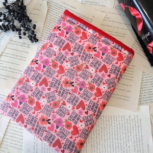 Funny Book Sleeve, Bibliophile Merch, Padded Book Cover, Book Nerd Gift, Bookish Merch, E-Reader Pouch, Kindle Sleeve, Reader Gift for Her