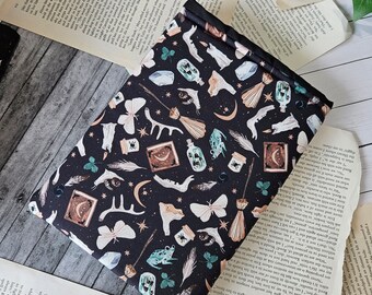 Witchy Book Sleeve, Padded Paperback Protector, Bookish Gift