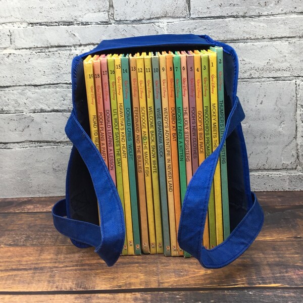 Walt Disney Beginner Reader Complete Set of 19 With Carry Bag 1986 Vintage Children's Books Hardcover Illustrated Fun-To-Read Library TVAT