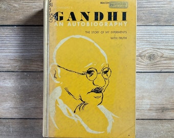 1965 "Ghandi ~ An Autobiography ~The Story of My Experiments With the Truth" Mahatma Mohandas K Ghandi Vintage Book Hardcover FREE Shipping