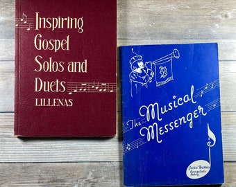 1940s ~ Inspiring Gospel Solos and Duets / The Musical Messenger ~ Traditional Hymns Evangelistic Songs Softcover Book Music Ephemera