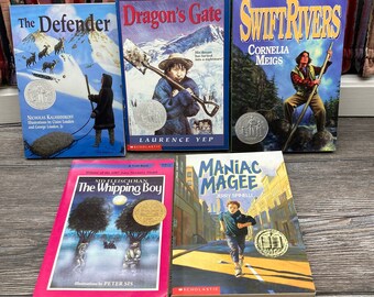 NEWBERY MEDAL Winner / Honor Books ~Set of 5 ~ Vntage Paperback Books Preteen/Teen Books Adventure Fiction stoneridgebooks  Free Shipping