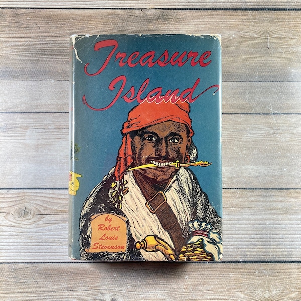 TREASURE ISLAND By Robert Louis Stevenson Vintage Hardcover Book Classic Literature Historical Fiction Juvenile Fiction Free Shipping
