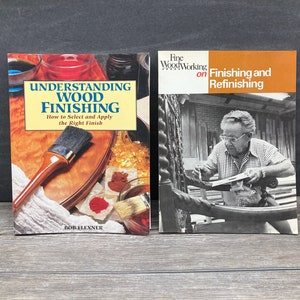 Understanding Wood Finishing / Fine Woodworking on Finishing and Refinishing Bob Flexnor ~Set of 2~ Vintage Softcover Books Illustrations