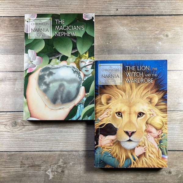 1994 The Chronicles of Narnia ~Books 1 & 2 ~ Vintage Paperback Books ~The Magician's Nephew / The Lion, the Witch, and the Wardrobe