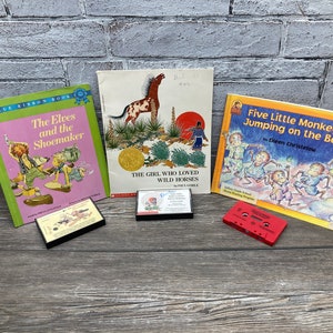Set of 3 ~  The Girl Who Loved Wild Horses and More! Softcover Children&#39;s Books Illustrated W/ Read-A-Long Audio Cassettes  Free Shipping