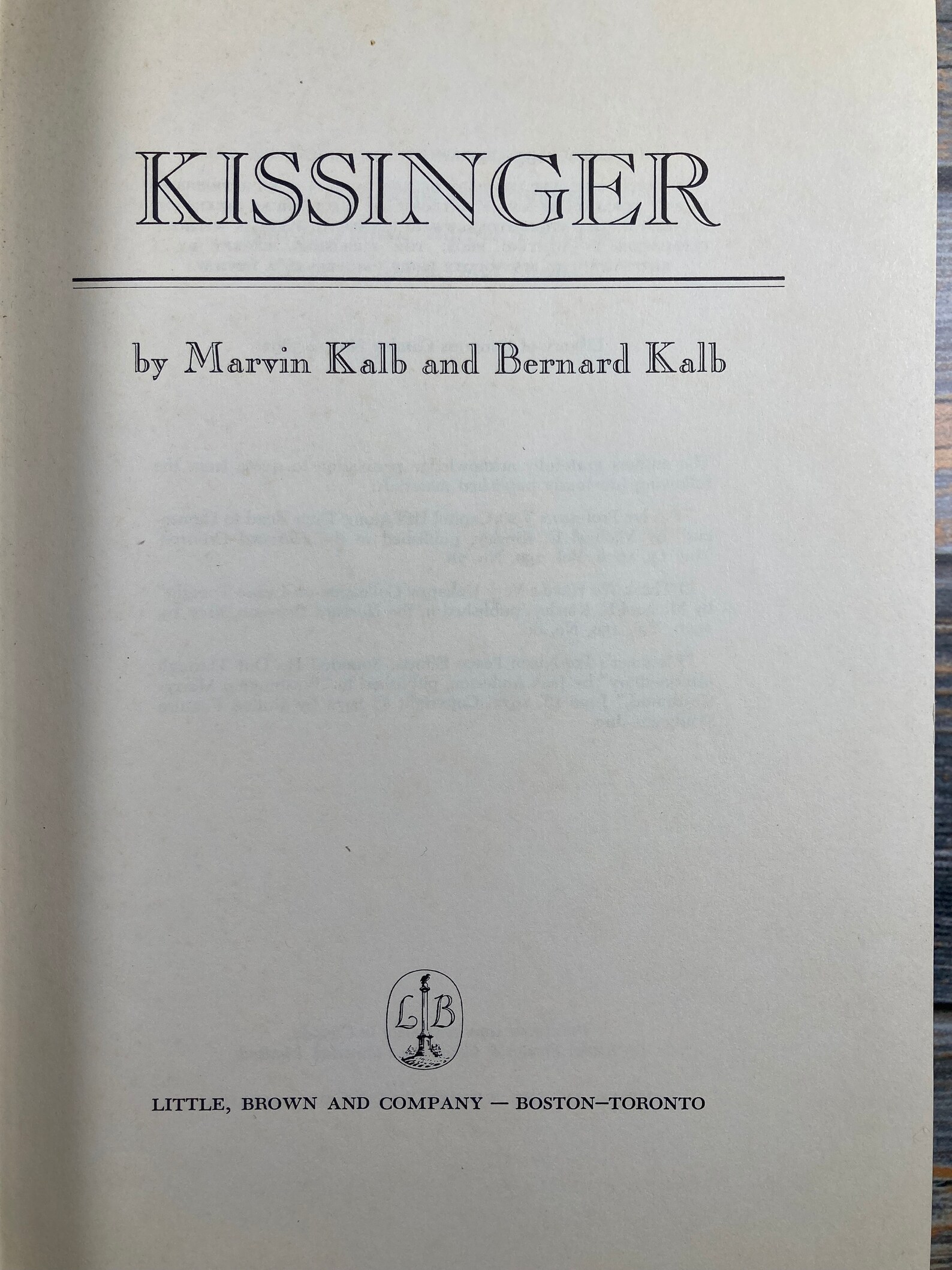 1974 kissinger Marvin and Bernard Kalb Biography Etsy