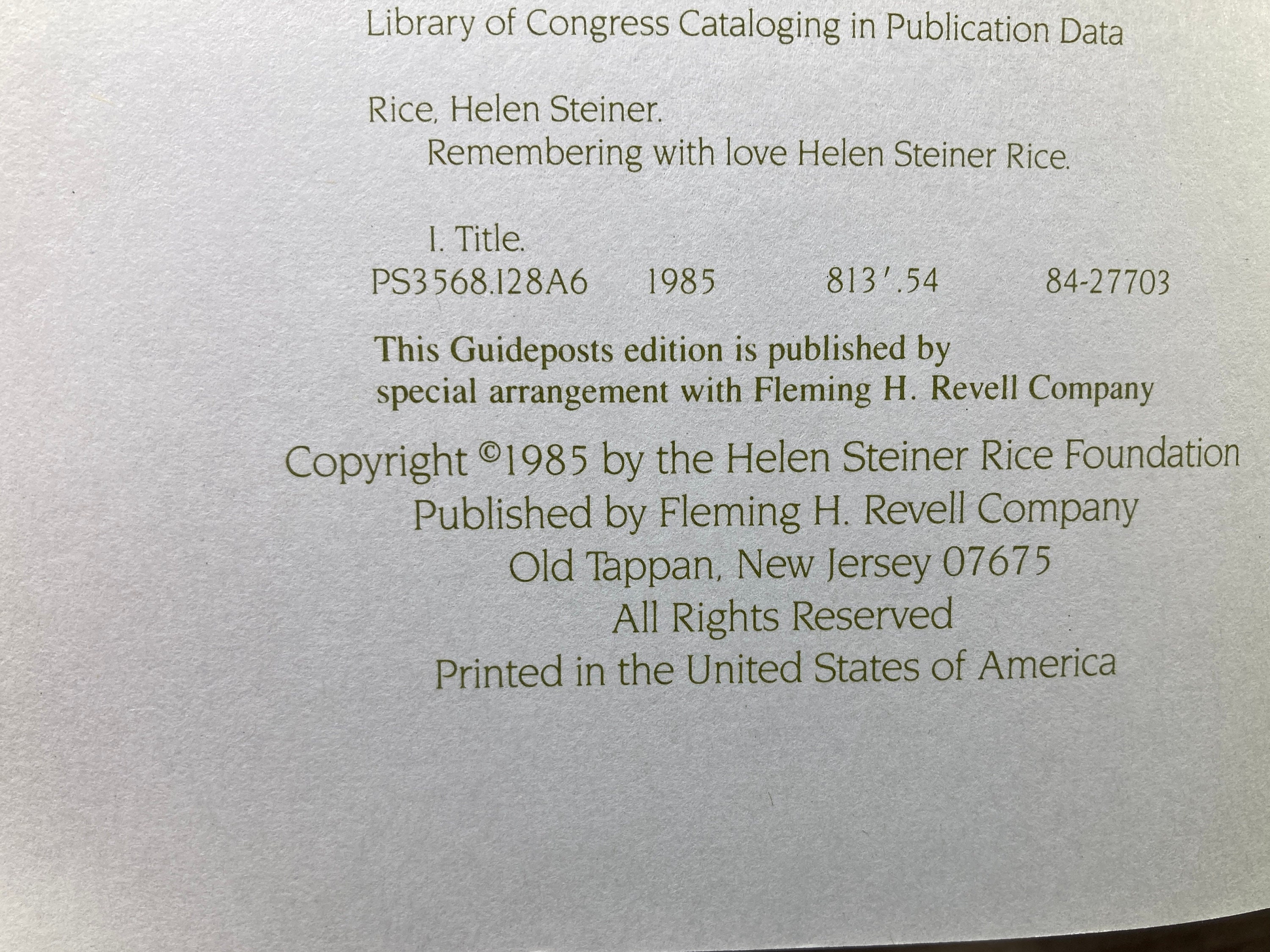 1986 remembering With Love Helen Steiner Rice Etsy